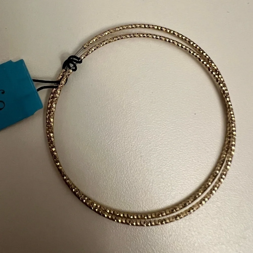 NWT - Natasha‎ gold hoops approximately 2.5” in diameter